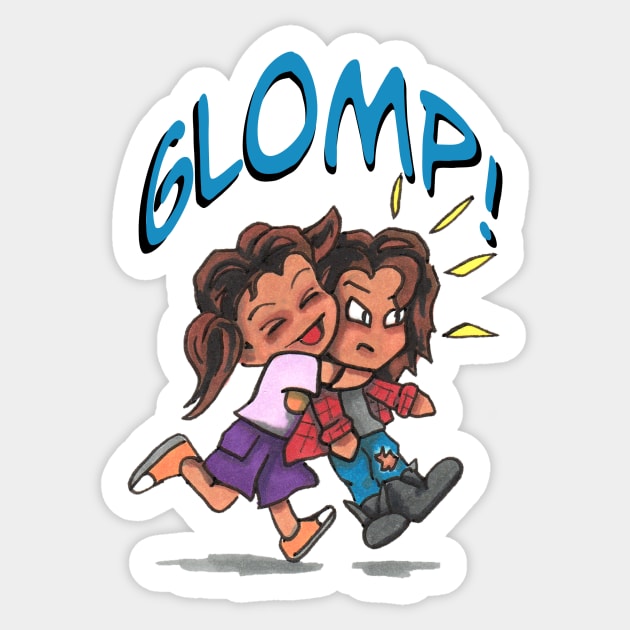 Twin Glomp! Sticker by Reel Fun Studios